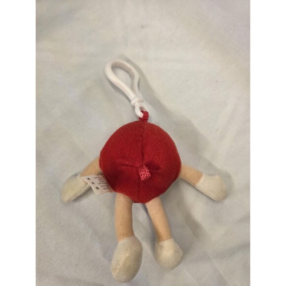 Vintage Collectable 2004 Red M&Ms plush Character Push Clip Keychain Stuffed 4" - Picture 3 of 3